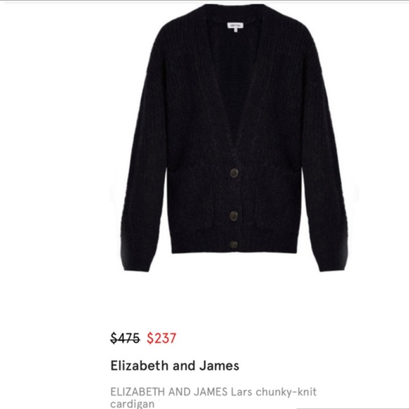 New ELIZABETH AND JAMES Wool chunky-knit cardigan - Picture 3 of 15